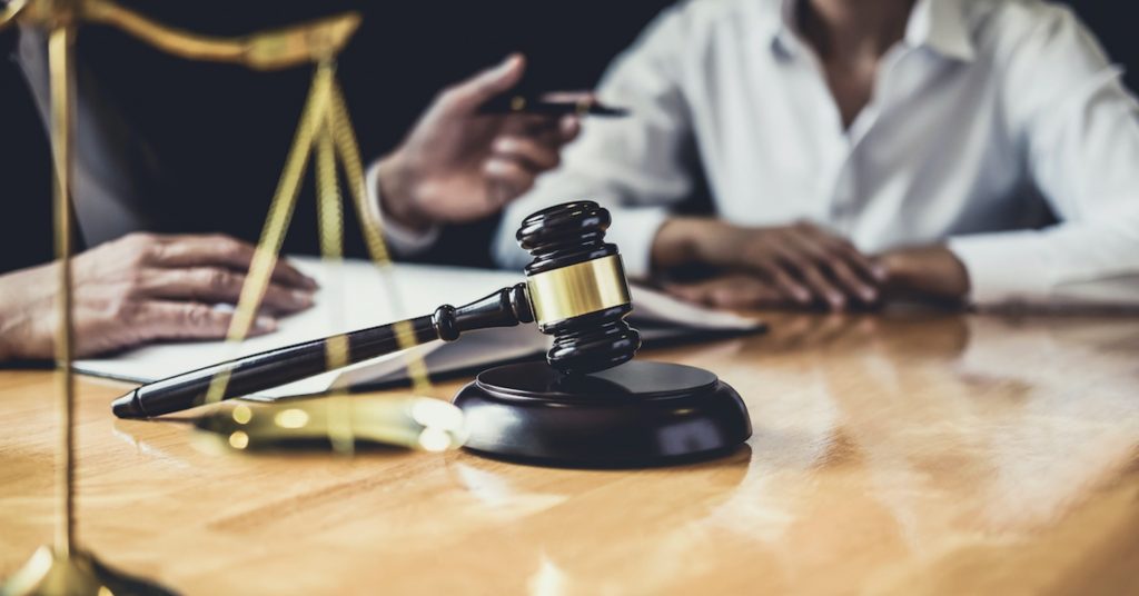 lawyer and client consulting