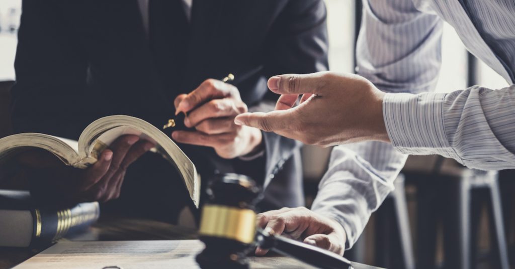 lawyer discussing a case