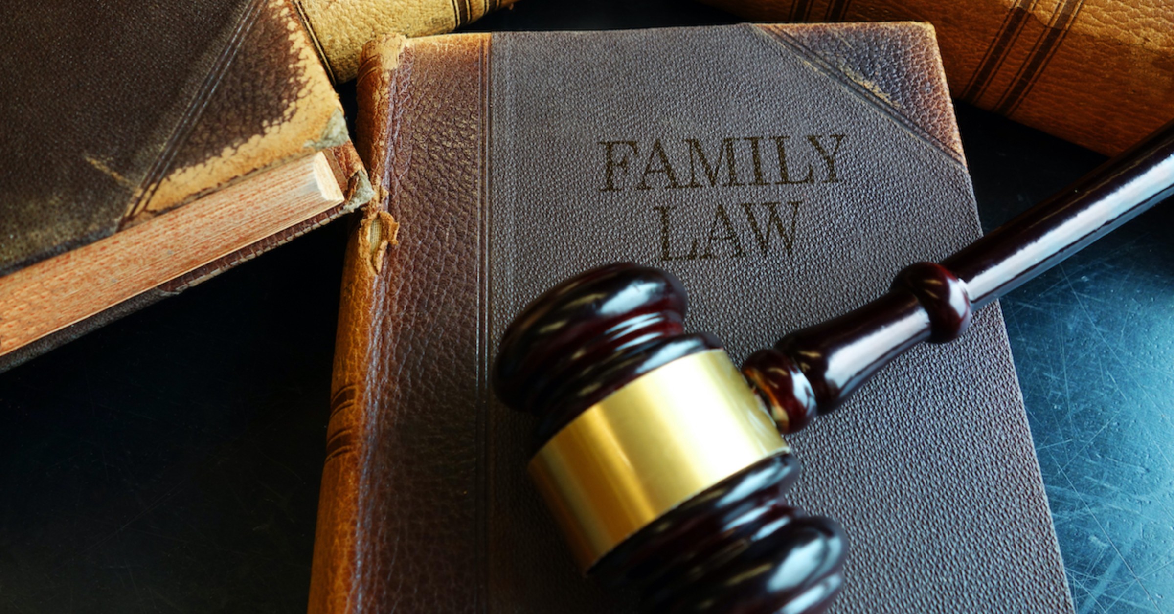 family law book with gavel