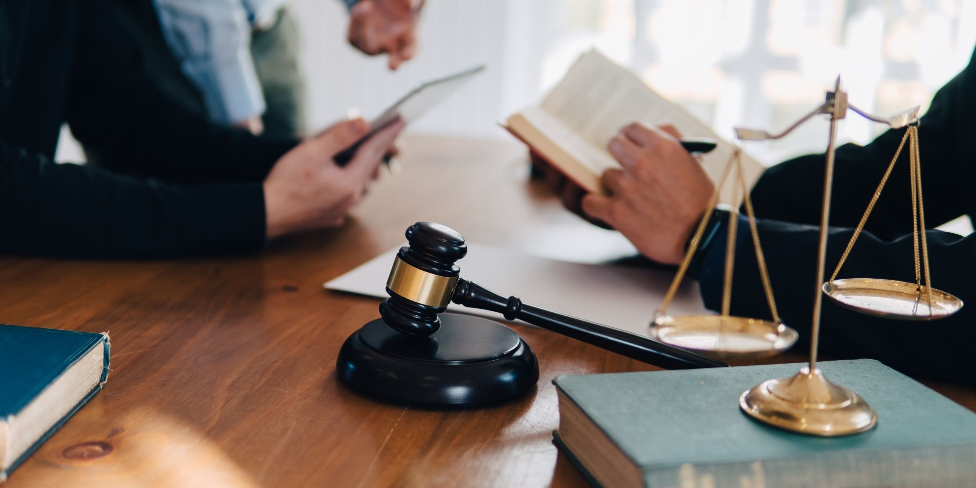 two people in a lawyers office