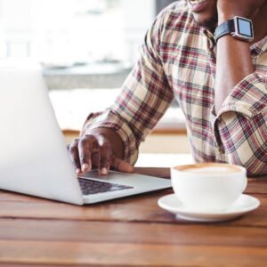 Person using a laptop