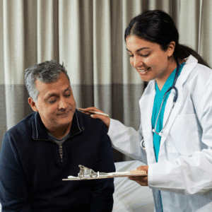 Doctor discussing treatment options with a patient.