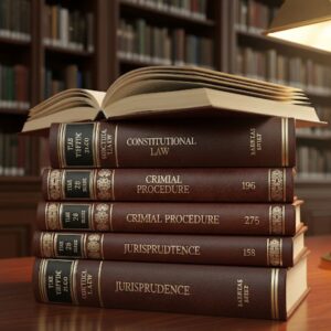 A stack of law books, indicating the complex federal regulations governing the trucking industry.