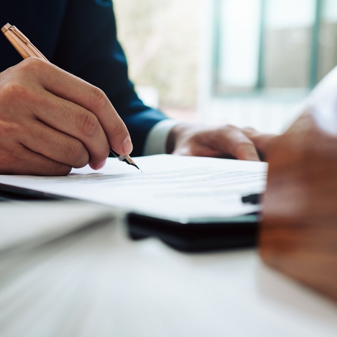 signing legal paperwork