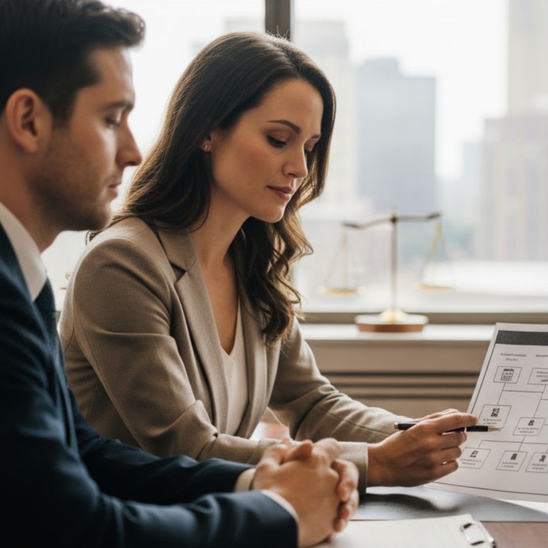 Lawyer explaining spousal support factors to a client