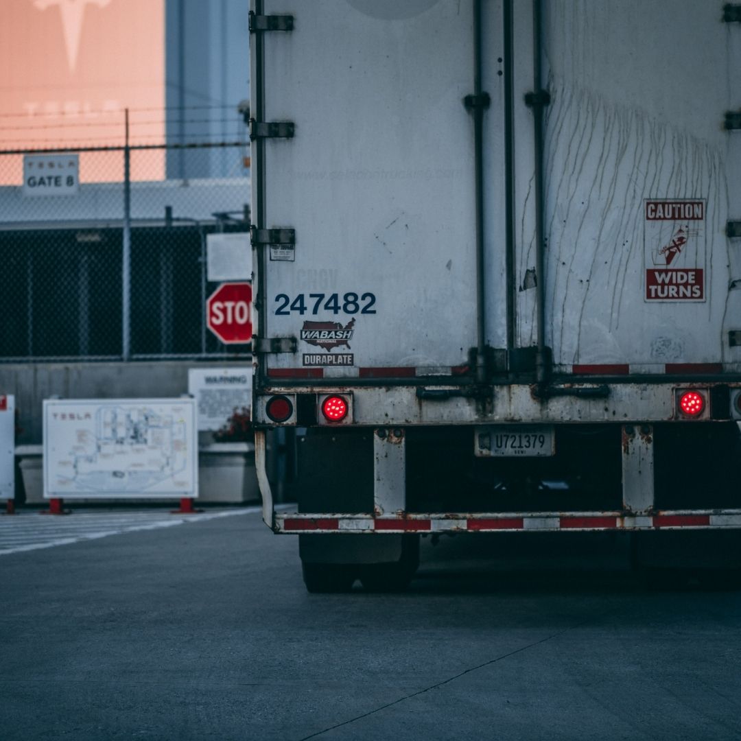 back view of a semi-truck