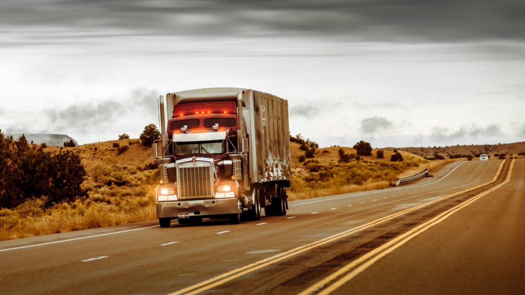 truck driving on highway