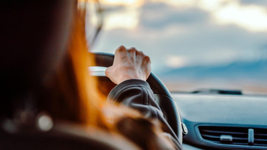 woman driving a car
