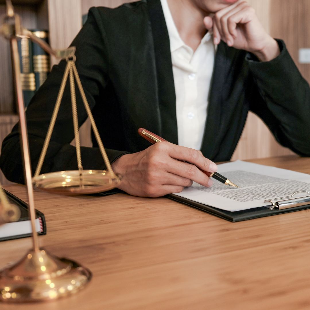 lawyer filling out paperwork