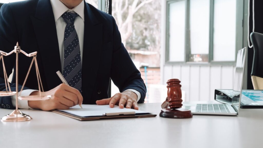 lawyer working on a case