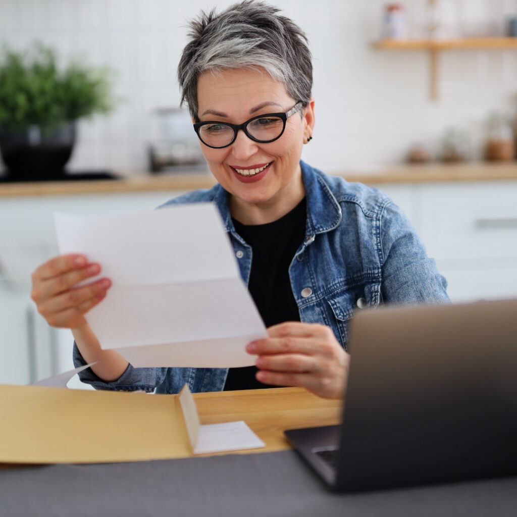 woman getting good news