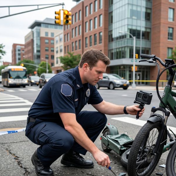 cop investigating scooter accident