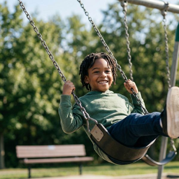 child on swing